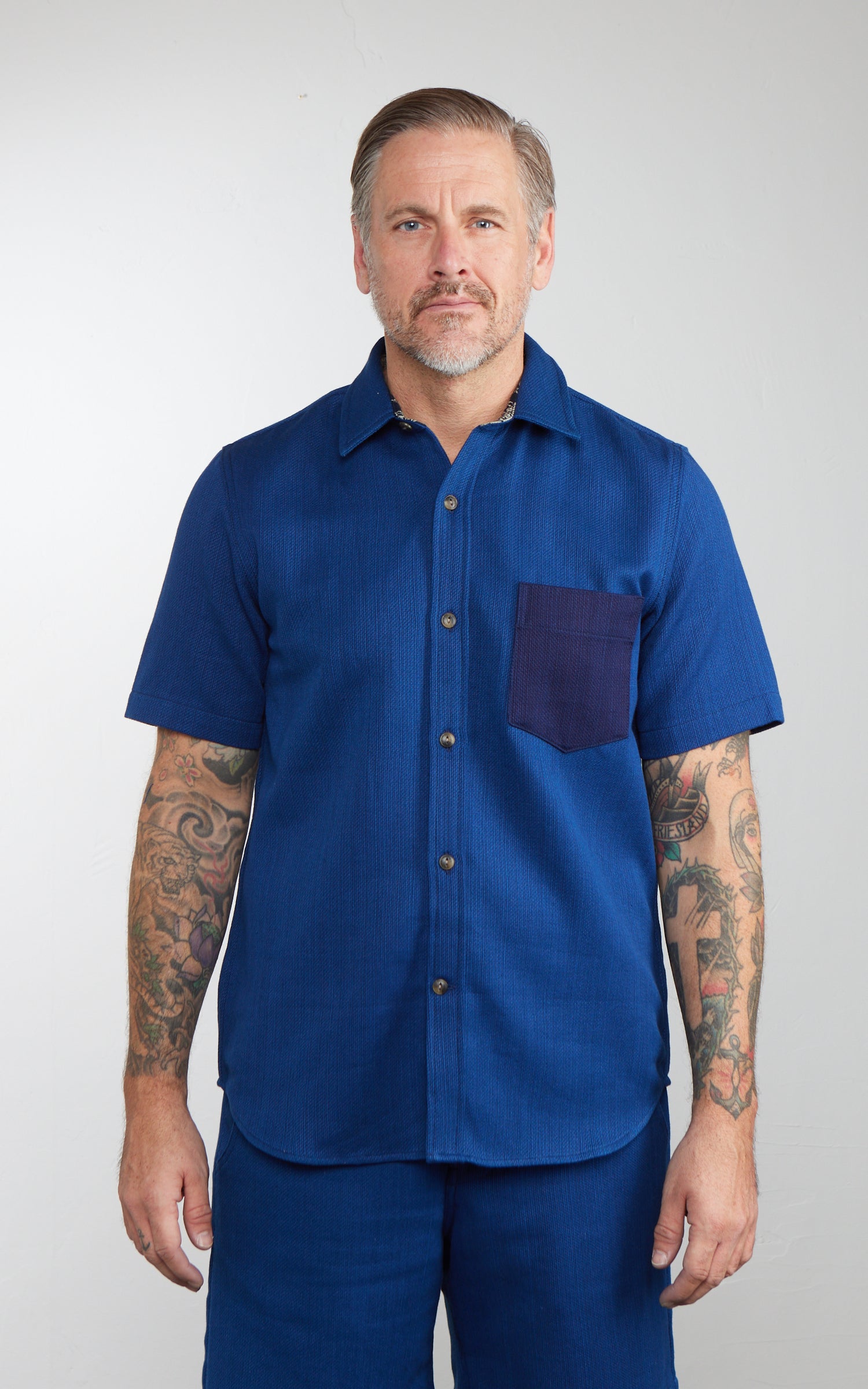 Rogue Territory Oxford Shirt Indigo Contrast