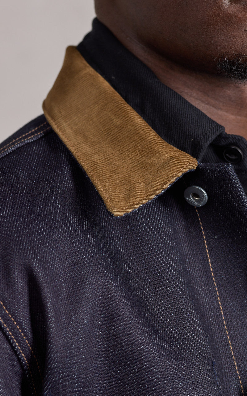 Rogue Territory Supply Jacket Corduroy Collar Selvedge Indigo 22oz