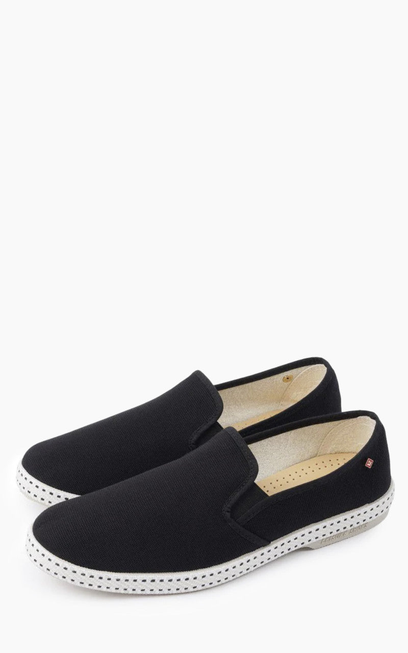 Rivieras Classic Canvas Moccasin Black