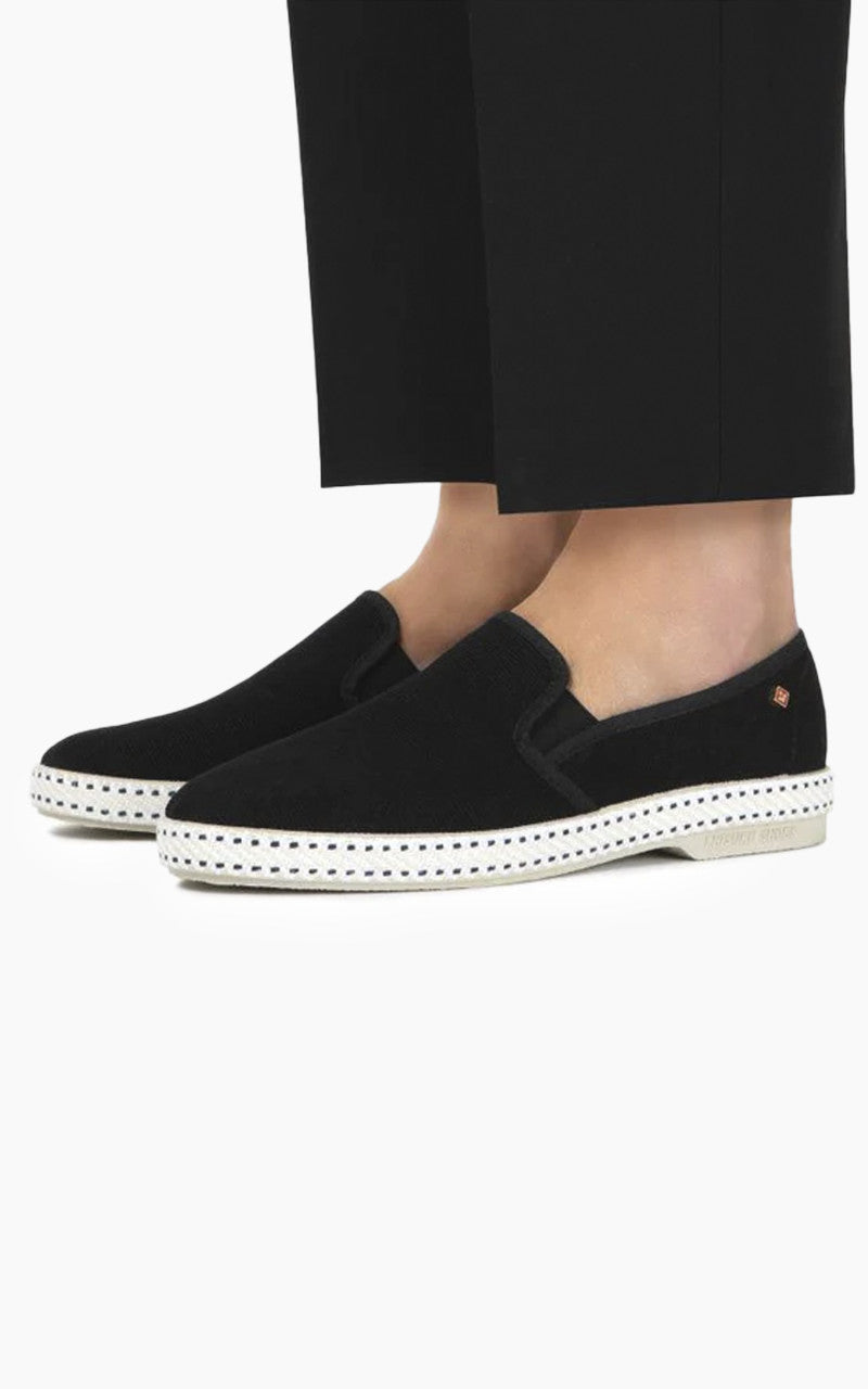 Rivieras Classic Canvas Moccasin Black