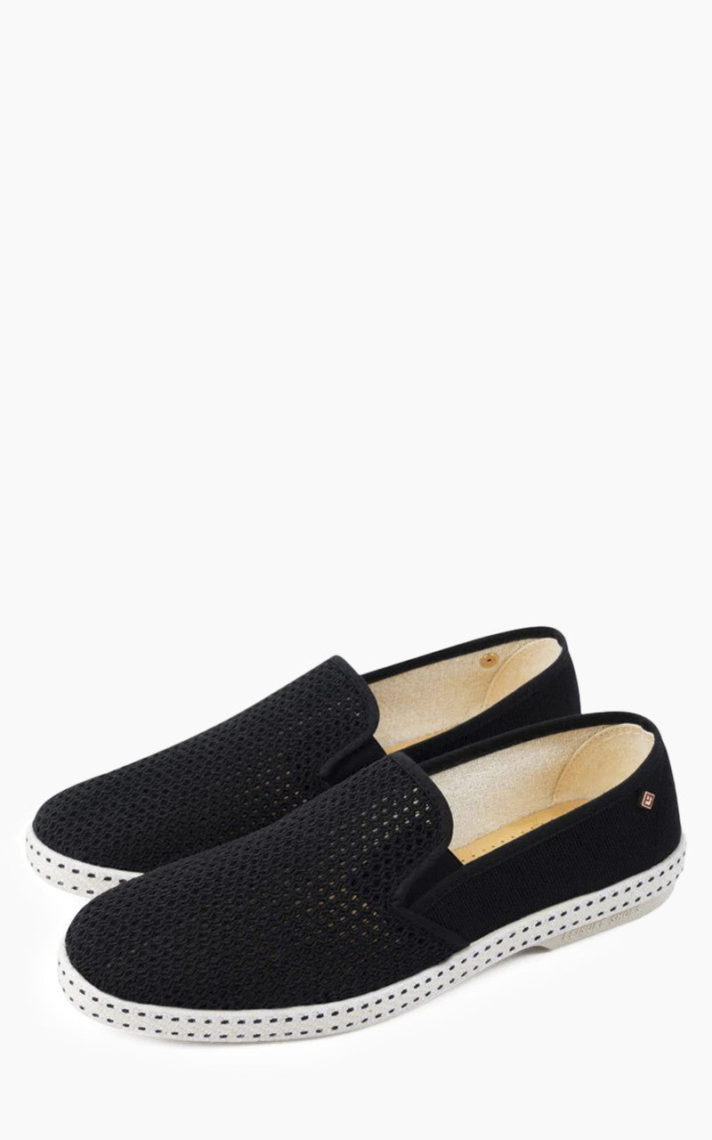 Rivieras Classic Toile & Filet Moccasin Black