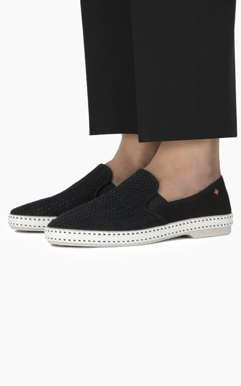 Rivieras Classic Toile & Filet Moccasin Black
