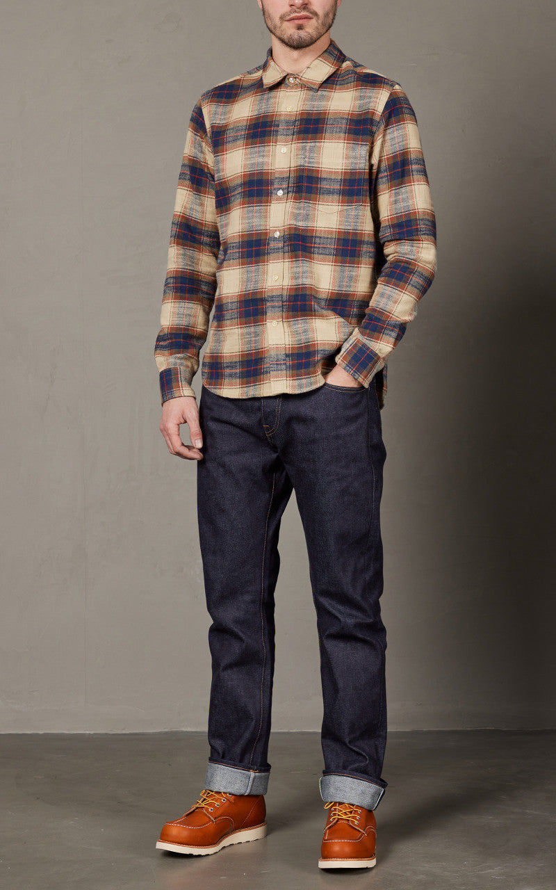 Rogue Territory Oxford Shirt Khaki Slub Plaid