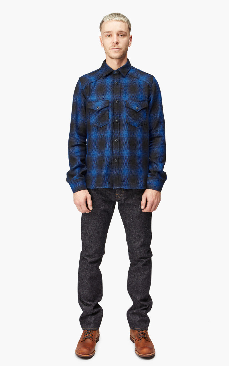 Rogue Territory Western Shirt Heavy HB Blue Plaid