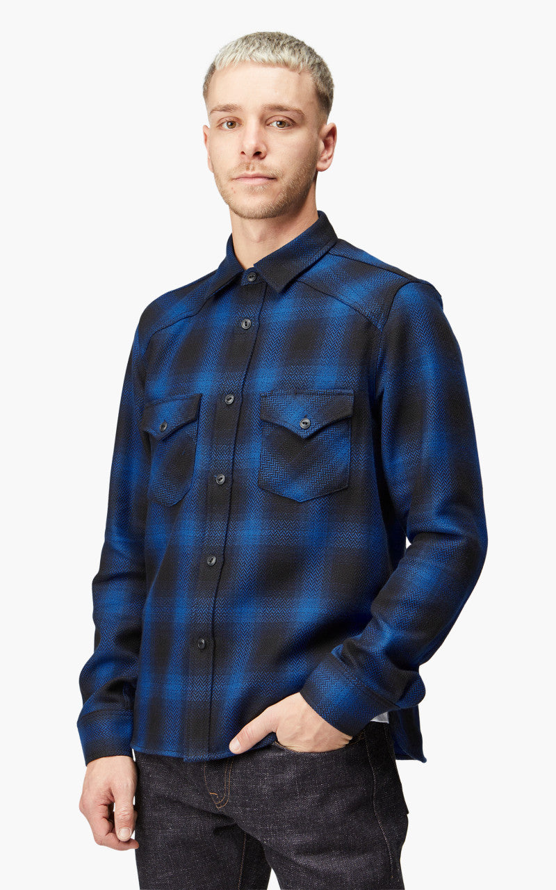 Rogue Territory Western Shirt Heavy HB Blue Plaid
