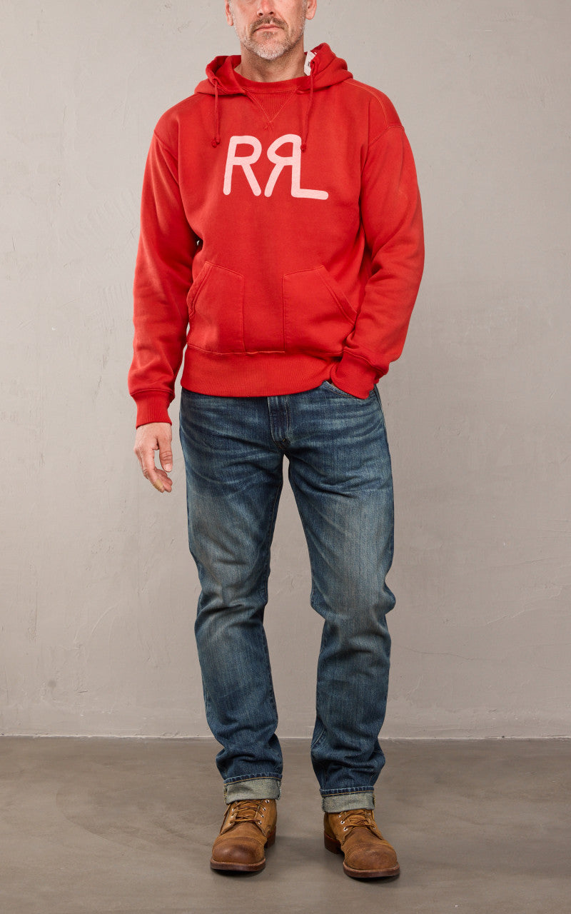 RRL Ranch Logo Hoodie Faded Red