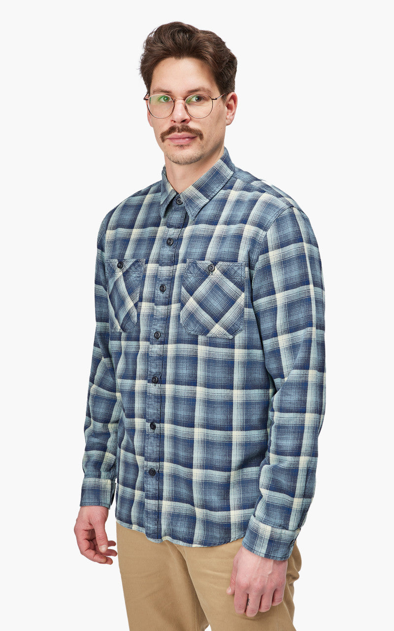RRL Clint Western Shirt Indigo/Cream