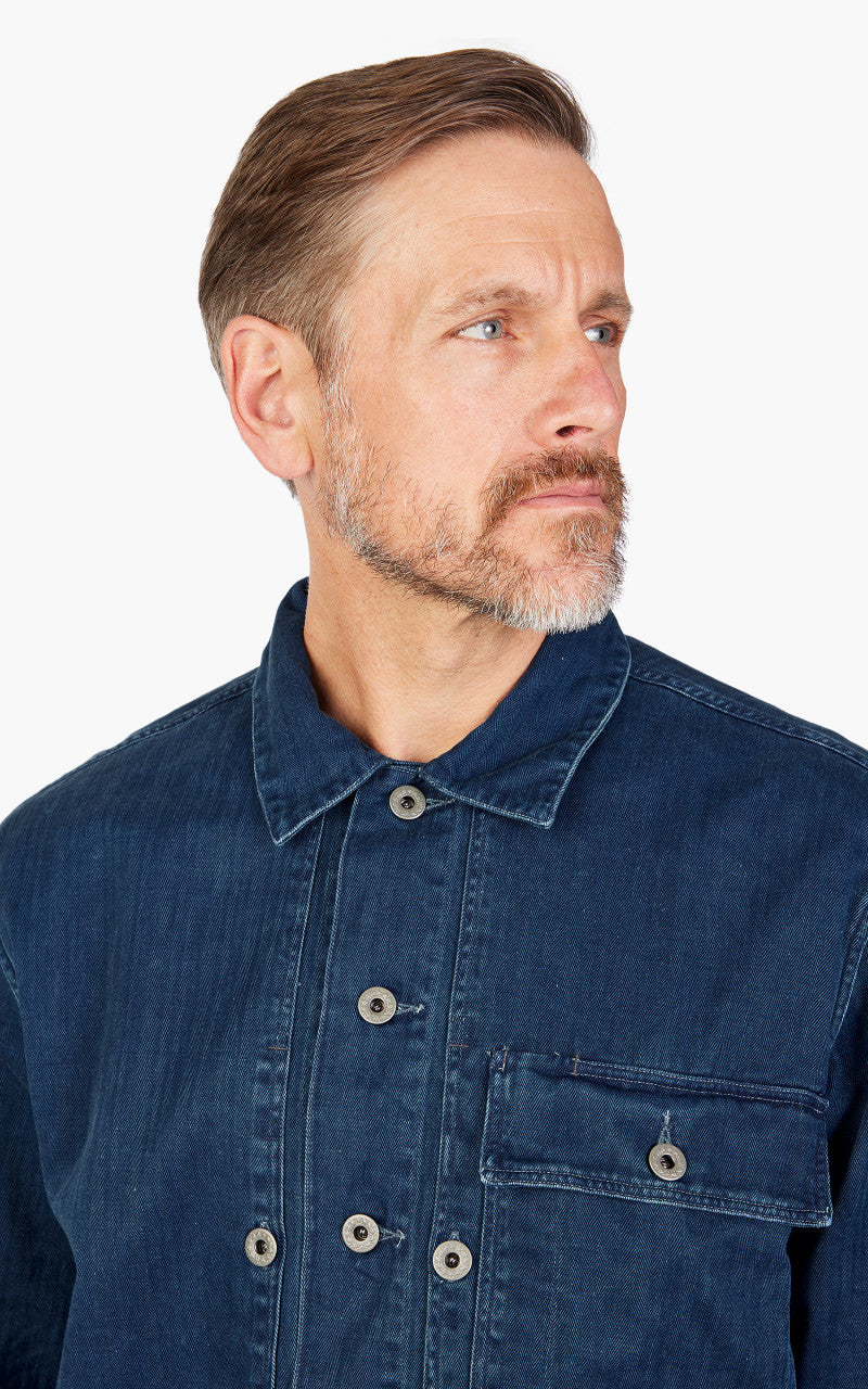 RRL Finn Herringbone Twill Overshirt Indigo