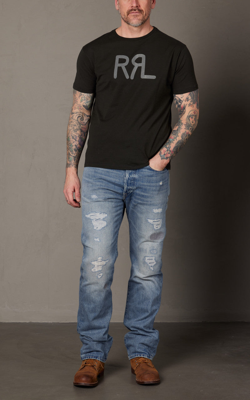 RRL Ranch Logo T-Shirt Faded Black Canvas