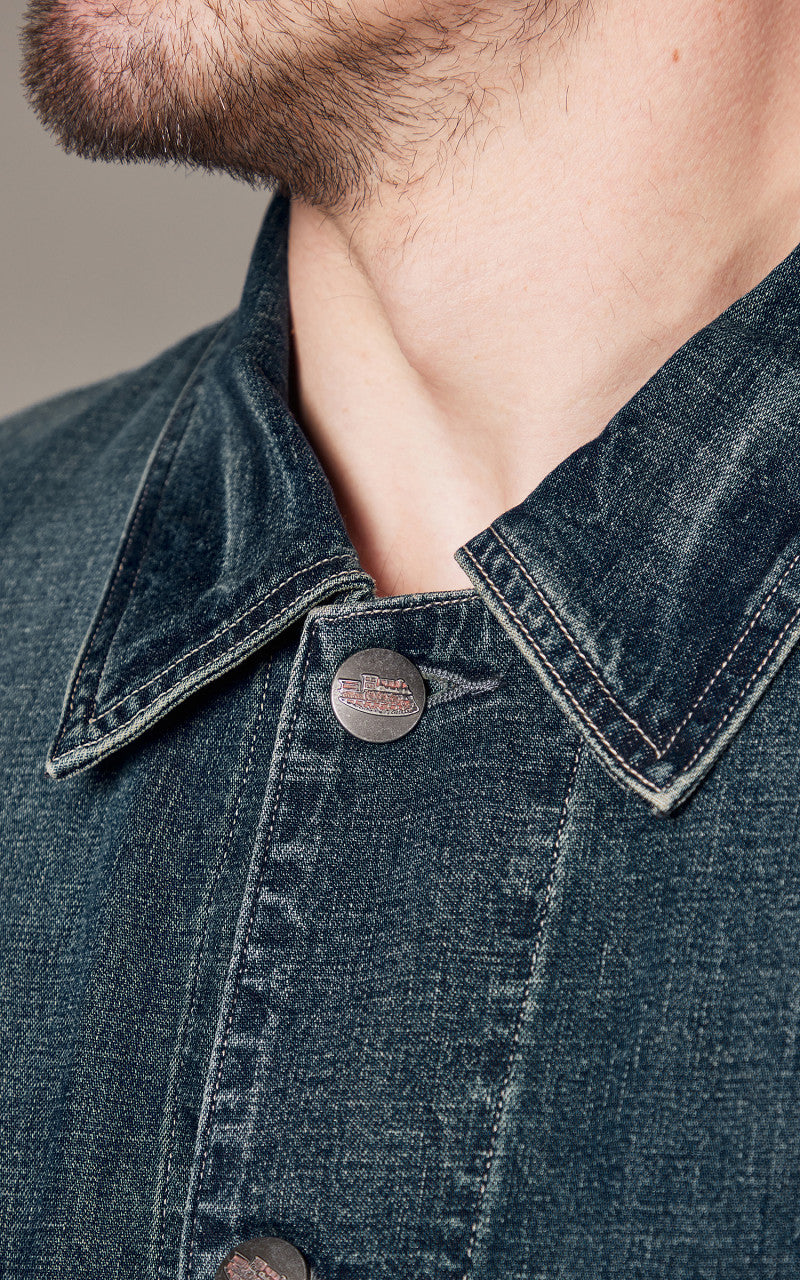 RRL Engineer Denim Jacket Cotton-Linen Torrington Wash