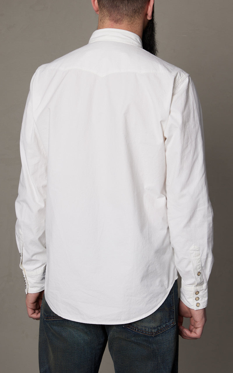RRL Buffalo Western Shirt Poplin White