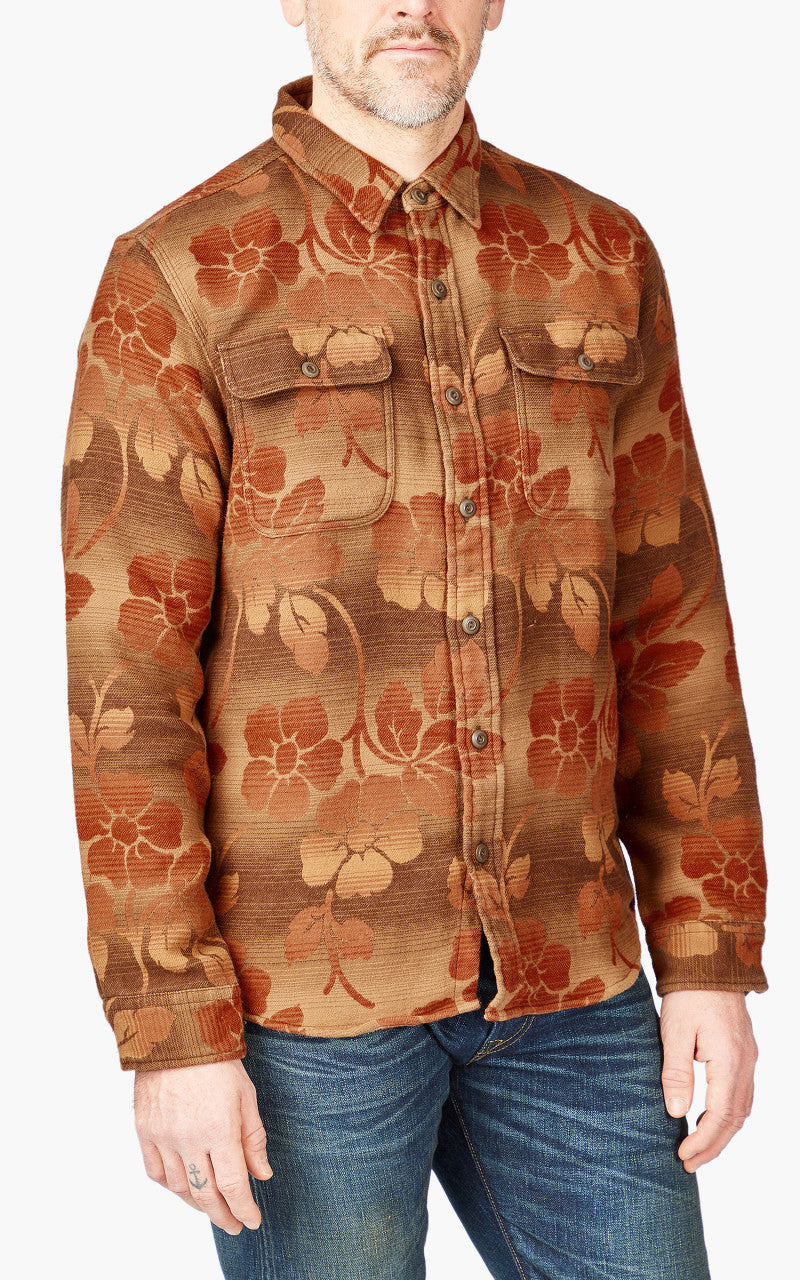 RRL Floral Jacquard Workshirt Brown/Orange