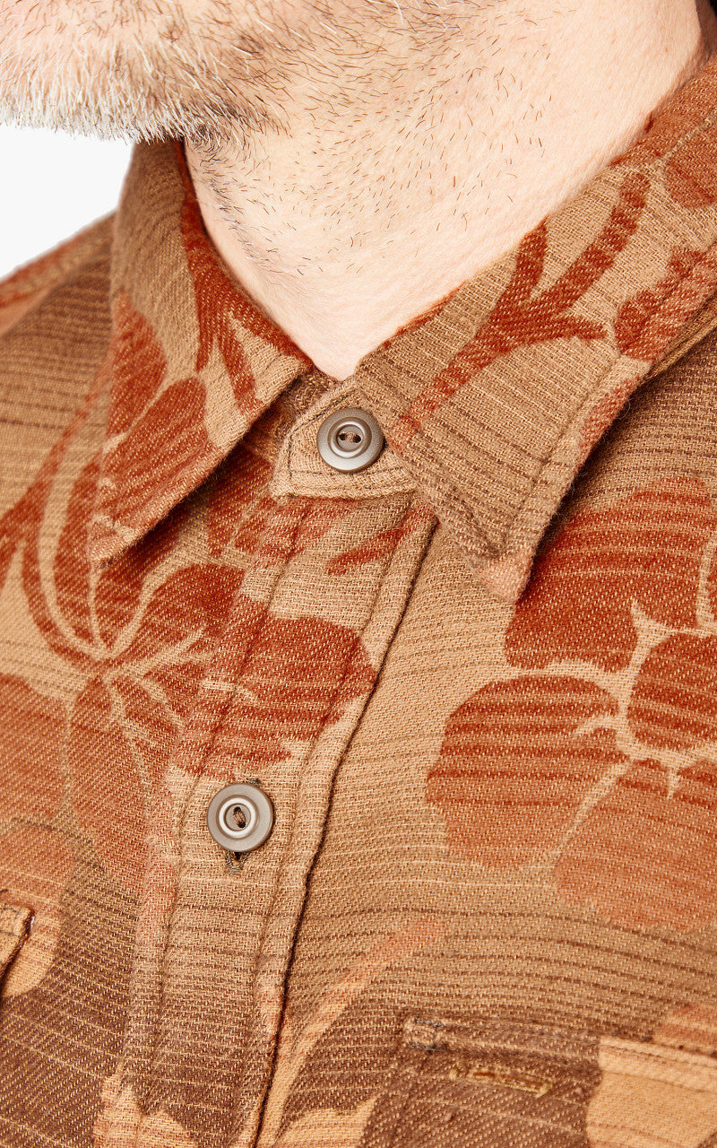 RRL Floral Jacquard Workshirt Brown/Orange