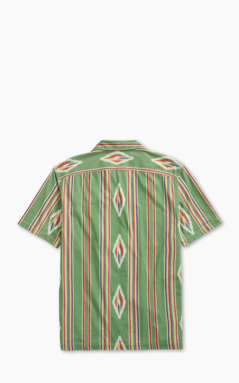 RRL Camp Shirt Print Jersey Green/Red/Cream Multi