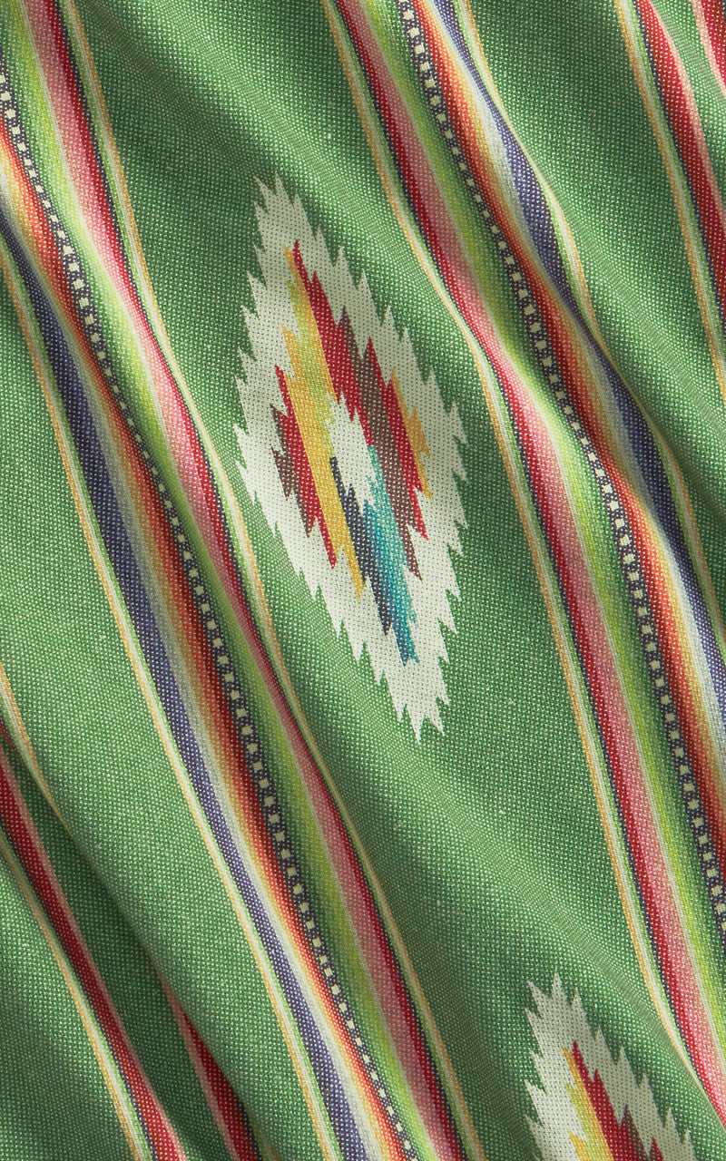 RRL Camp Shirt Print Jersey Green/Red/Cream Multi
