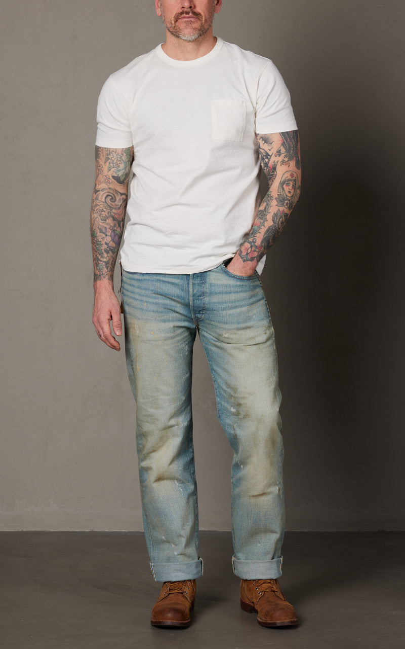 RRL 2-Pack Garment-Dyed Pocket Tees Warm White