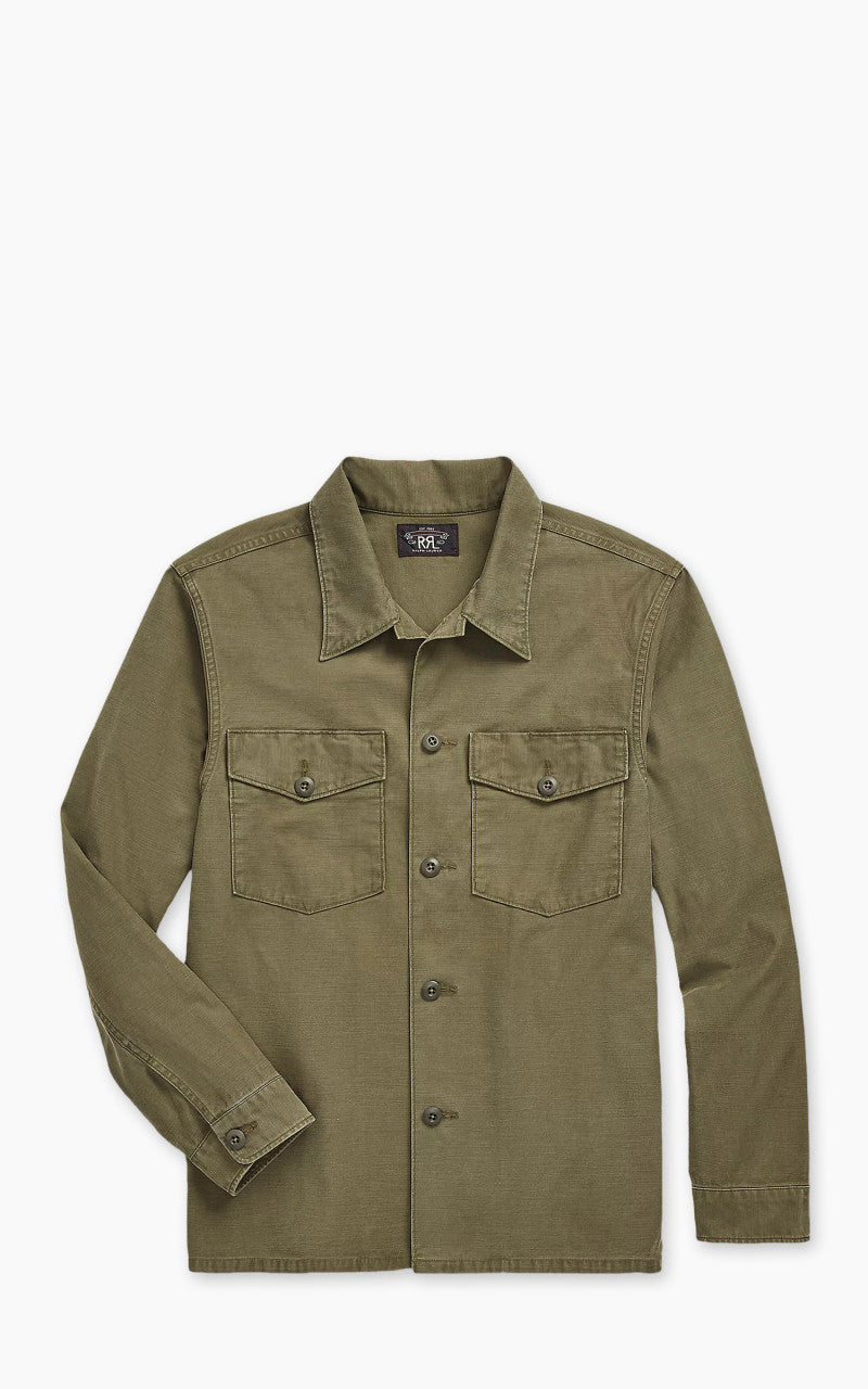 ジャケット・アウター RRL military shirt jacket RRL Regiment Reverse Sateen Overshirt Olive