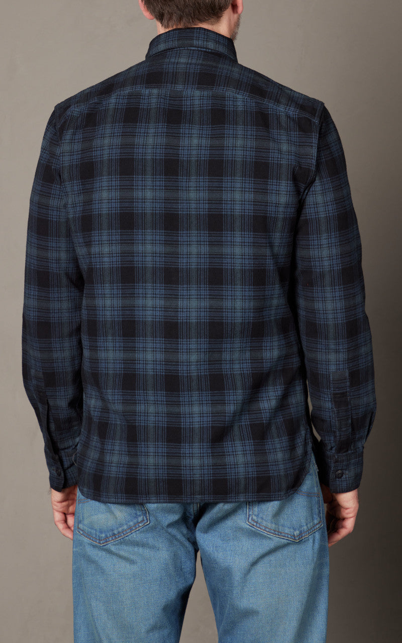 RRL Plaid Canvas Workshirt Blue/Black