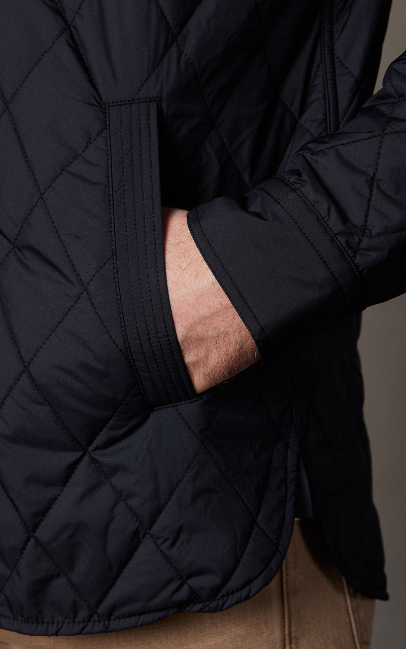 RRL Quilted Shirt Jacket Black