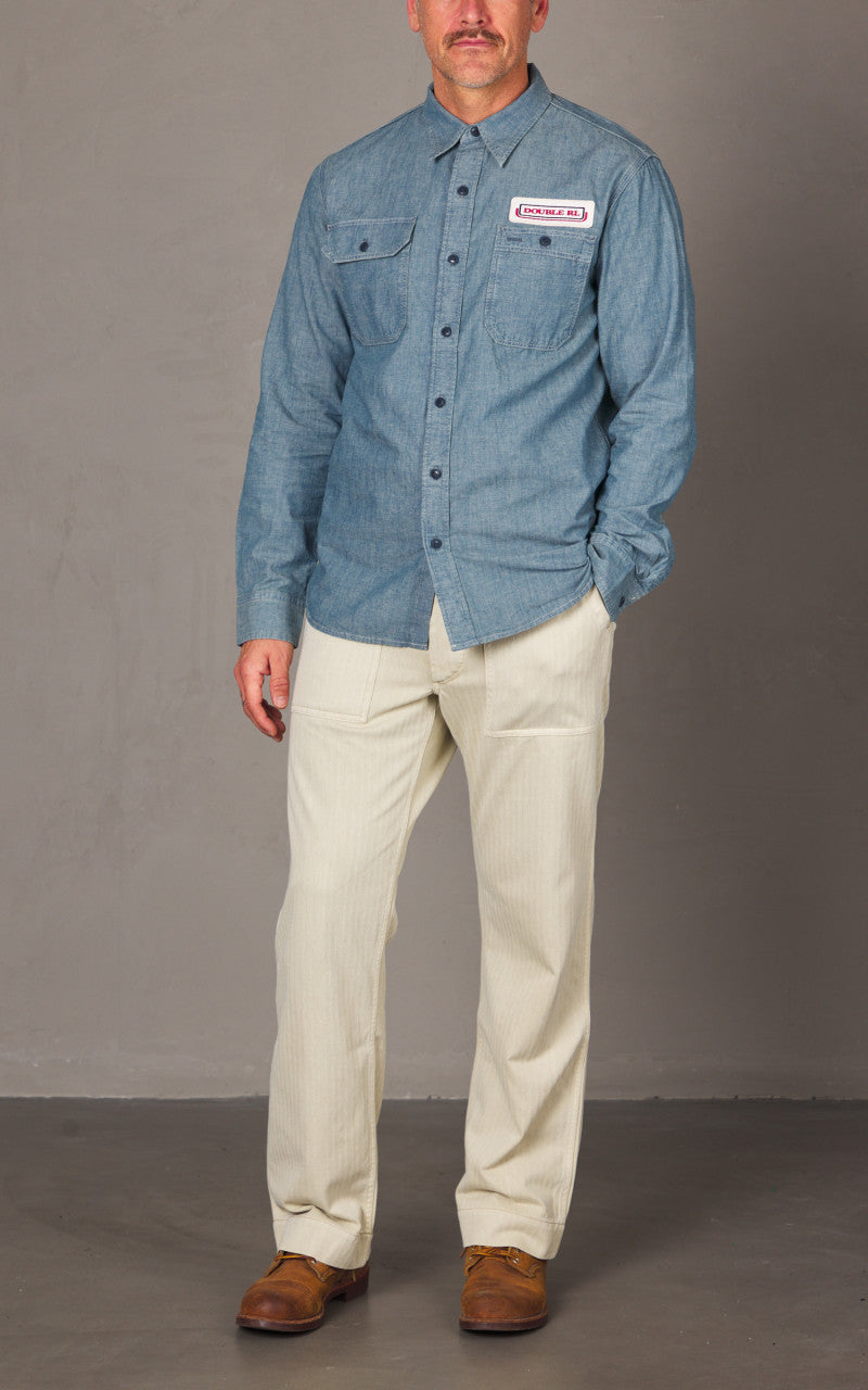 RRL Embroidered Chambray Workshirt Indigo