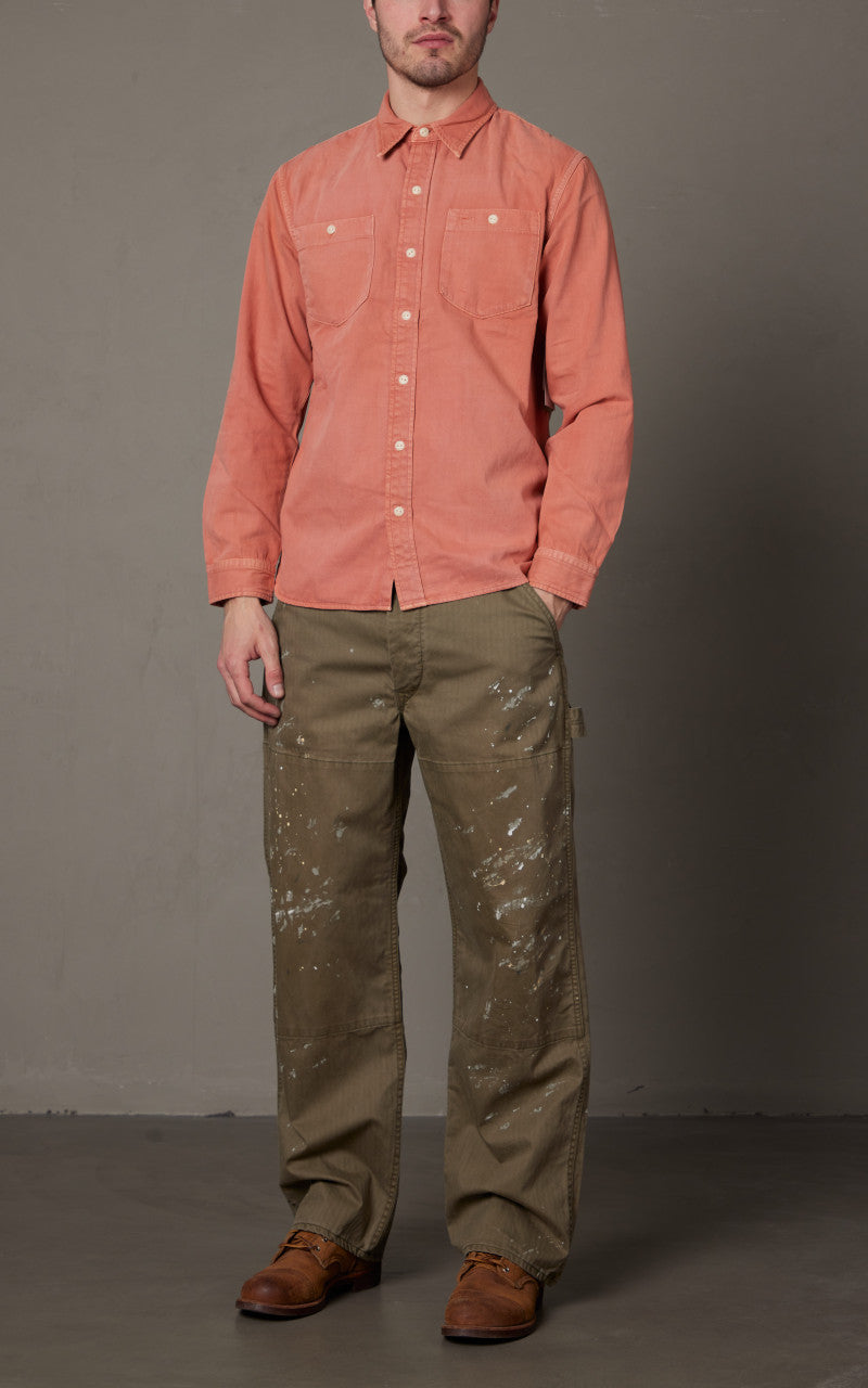 RRL Garment-Dyed Twill Workshirt Service Red
