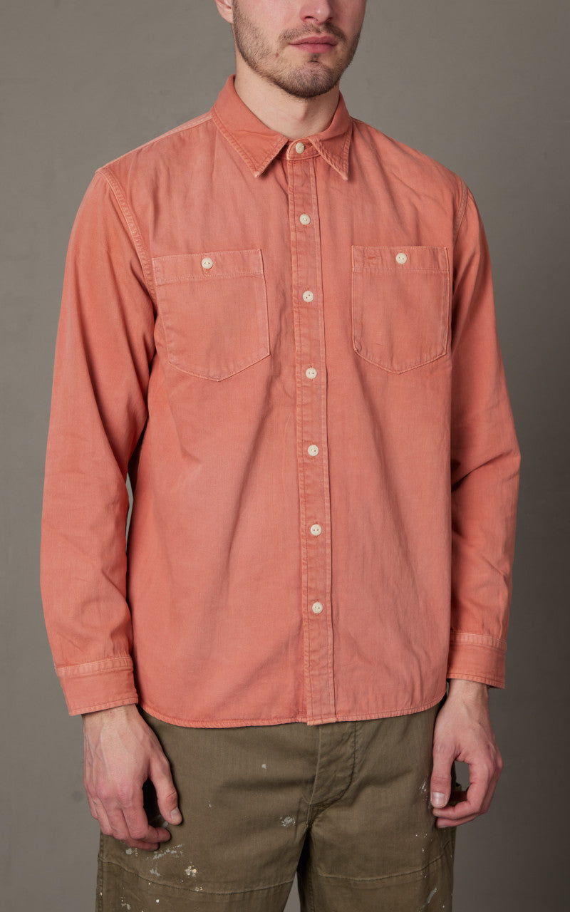 RRL Garment-Dyed Twill Workshirt Service Red