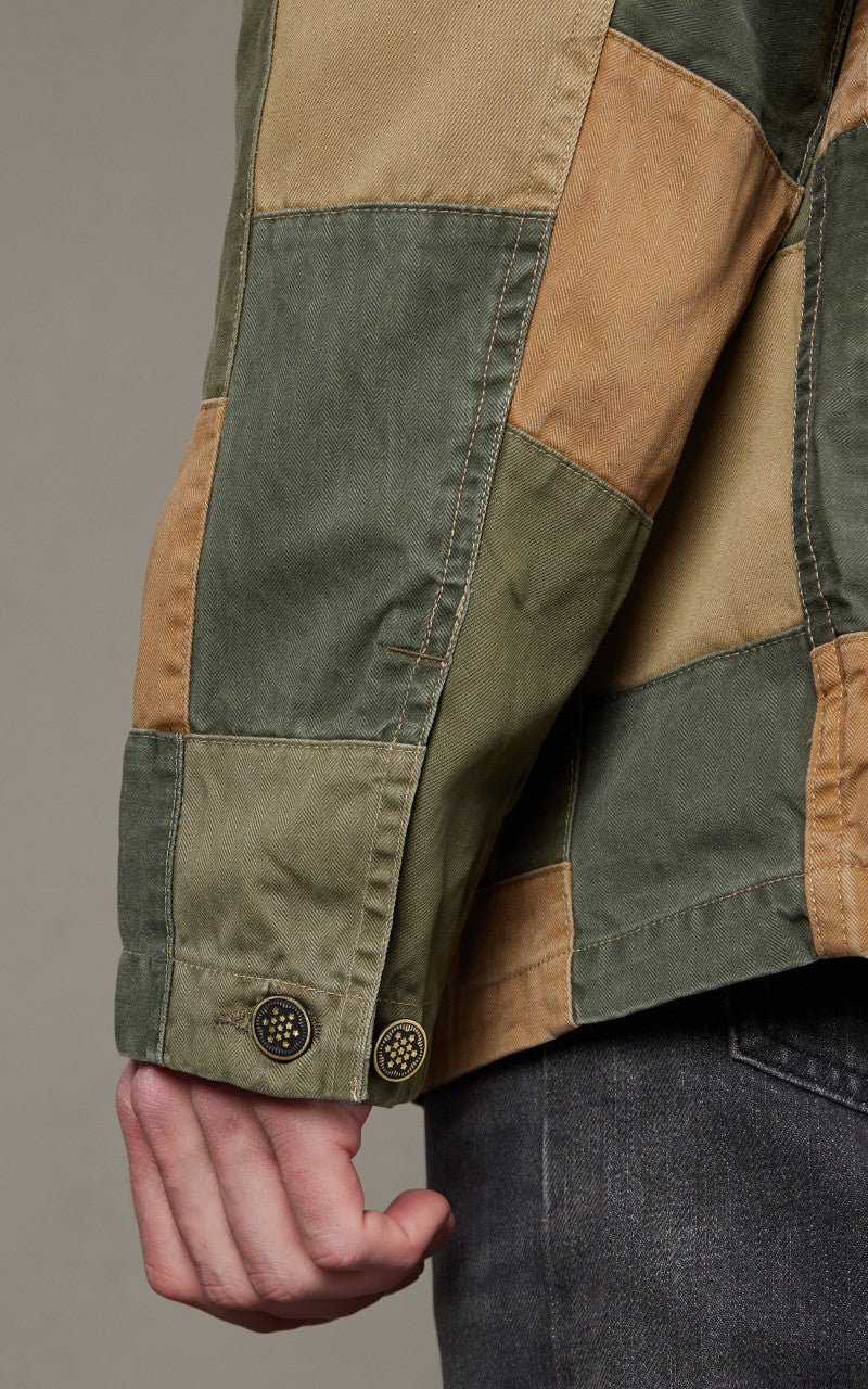 RRL Limited-Edition Patchwork Overshirt Olive Multi