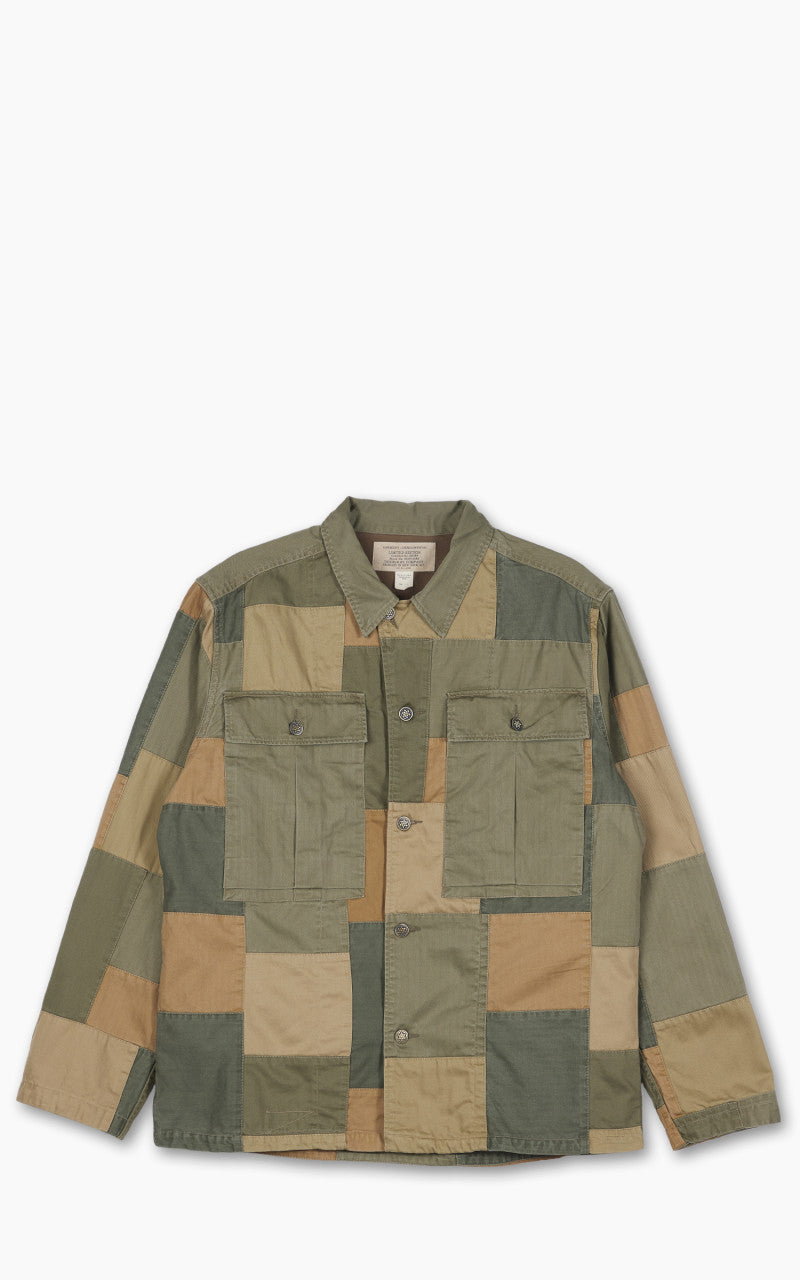 RRL Limited-Edition Patchwork Overshirt Olive Multi