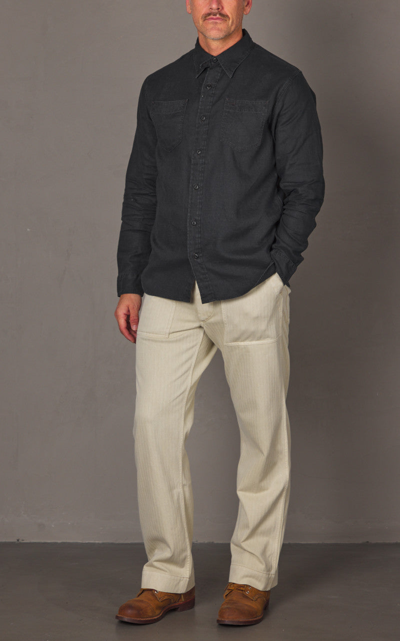 RRL Linen Workshirt Black