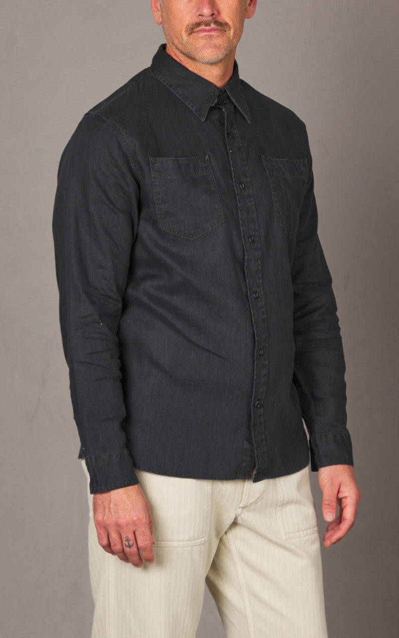 RRL Linen Workshirt Black