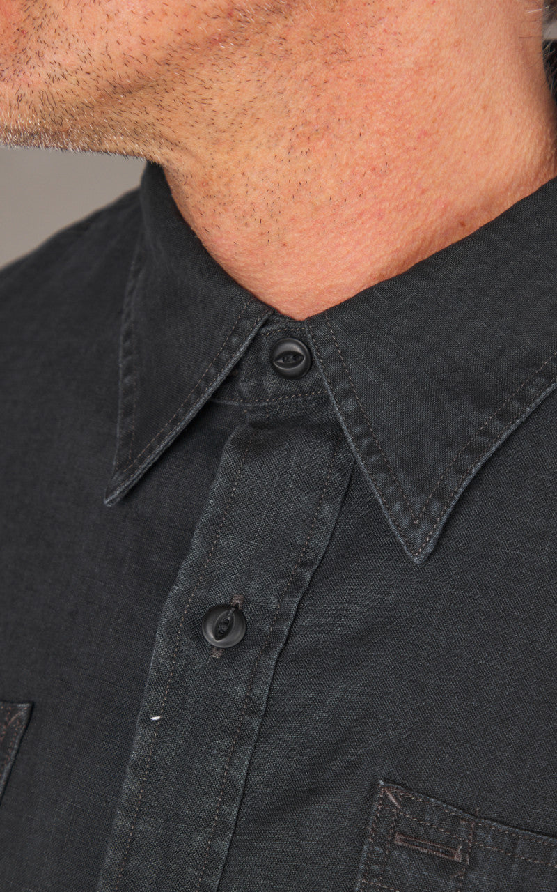 RRL Linen Workshirt Black
