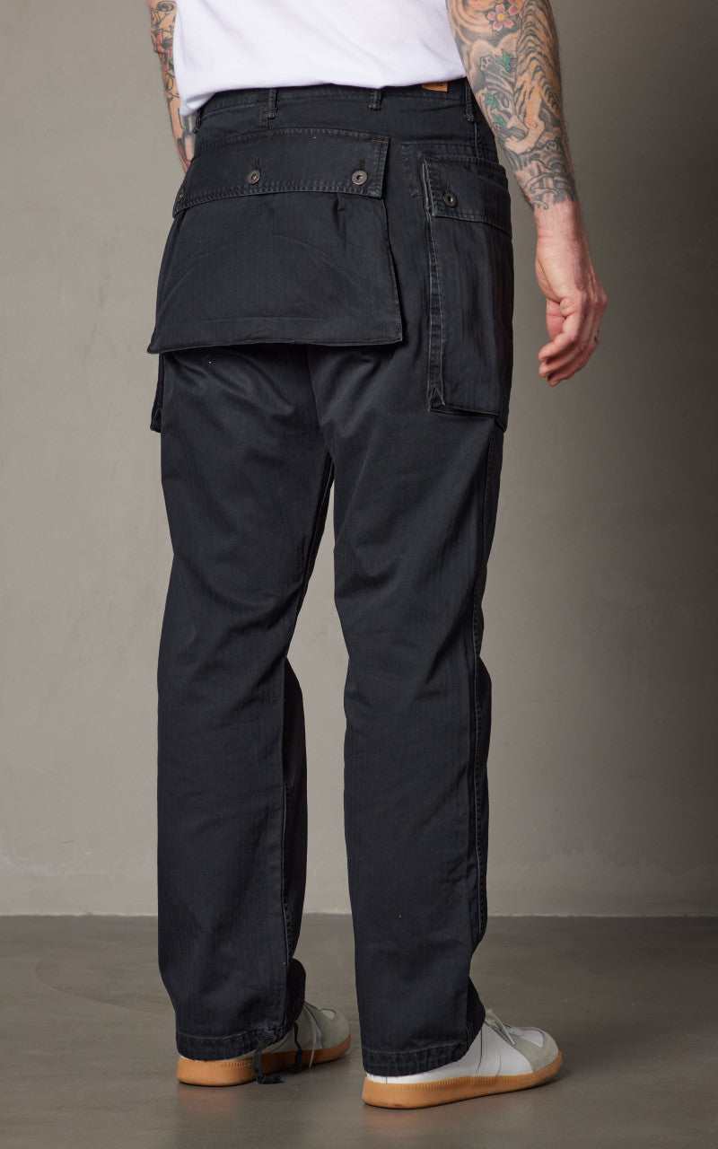 RRL Herringbone Twill Cargo Trouser Black