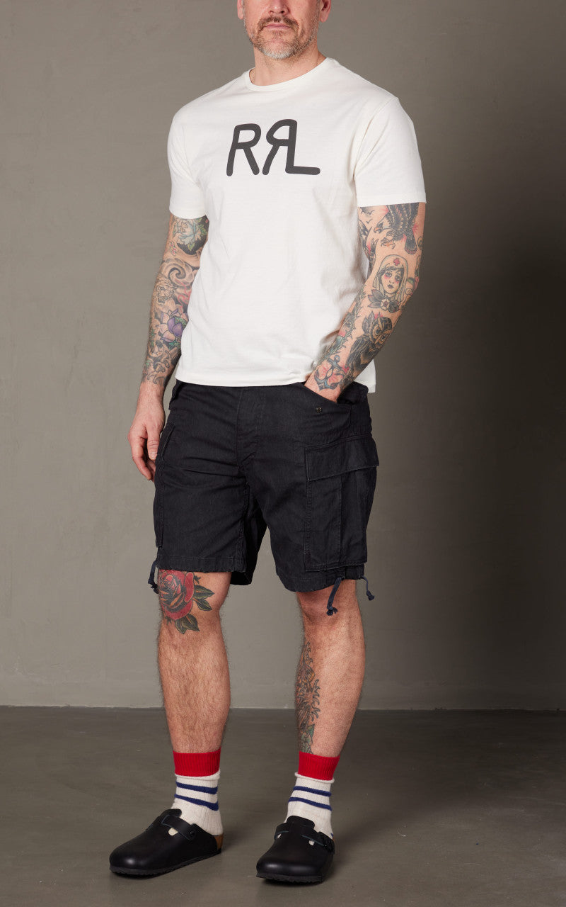 RRL Regiment Poplin Cargo Short Black