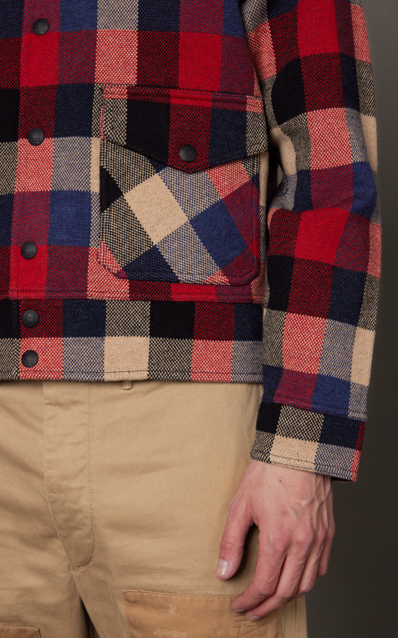 RRL Plaid Wool Jumper Jacket Red Multi
