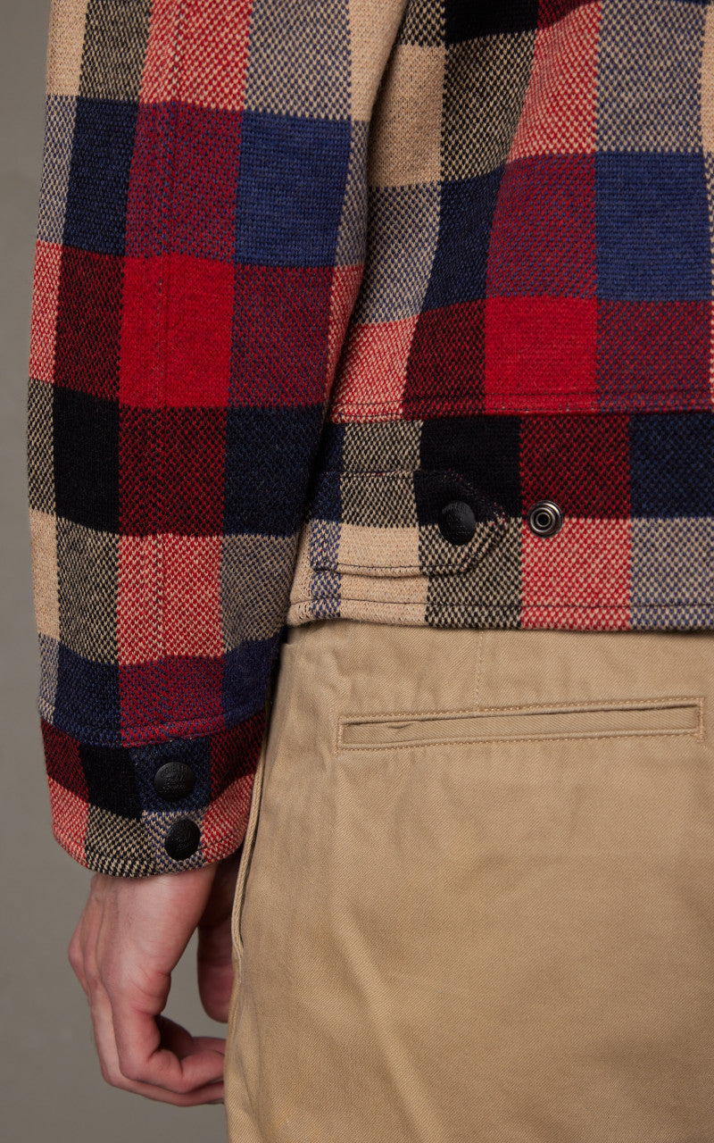 RRL Plaid Wool Jumper Jacket Red Multi