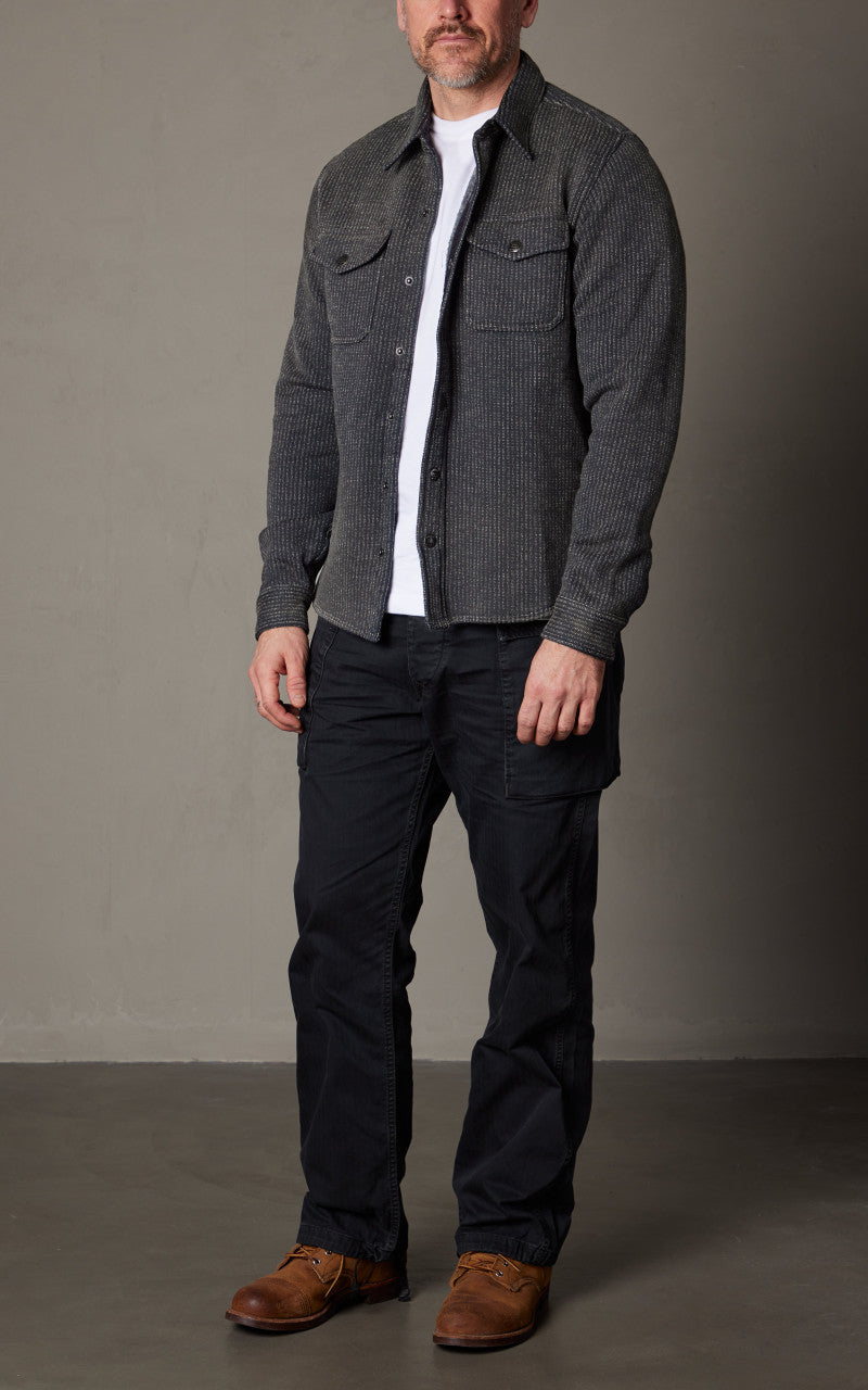 RRL Fleece Jacquard Workshirt Black/Multi