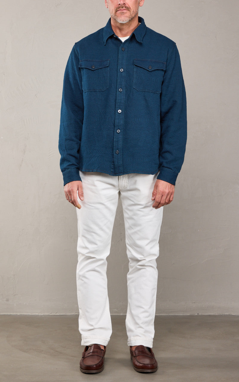 RRL Guernsey-Patterned Jacquard Workshirt Indigo