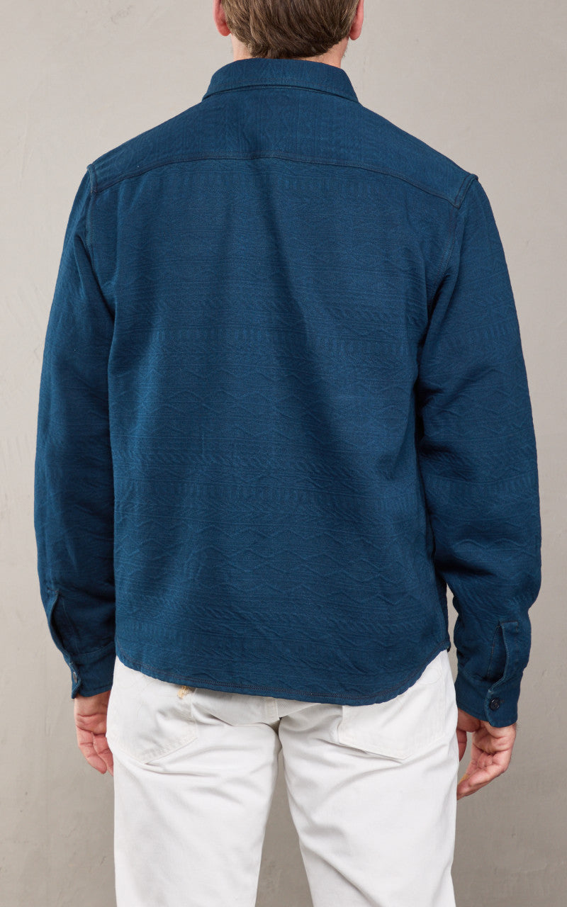 RRL Guernsey-Patterned Jacquard Workshirt Indigo