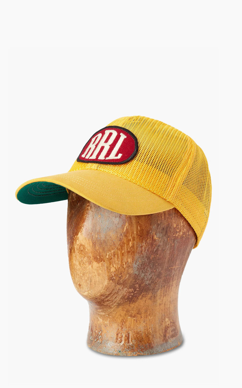 RRL Logo-Patch Mesh Trucker Cap Antique Gold