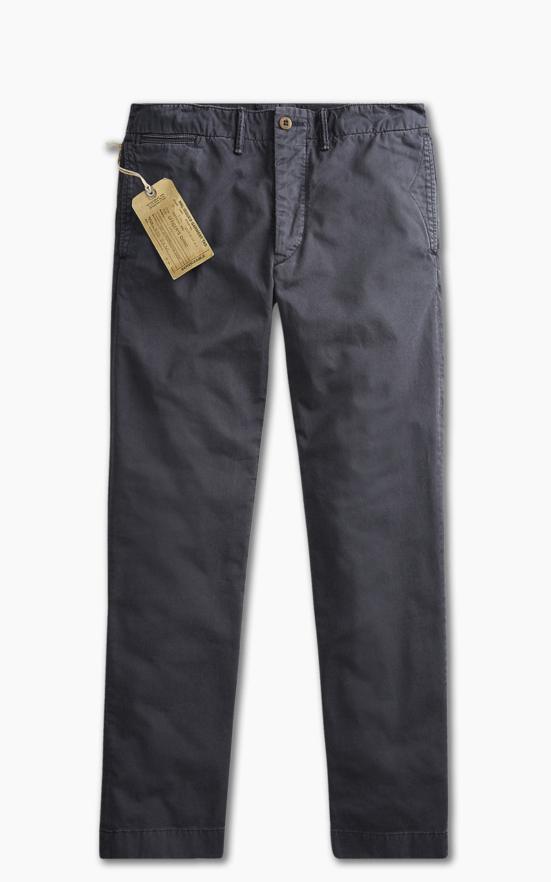 パンツ RRL indigo officers pants 100% cotton RRL Officers Flat Pants Navy