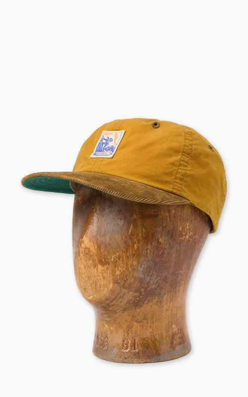 RRL Corduroy-Bill Oilcloth Ball Cap Mustard