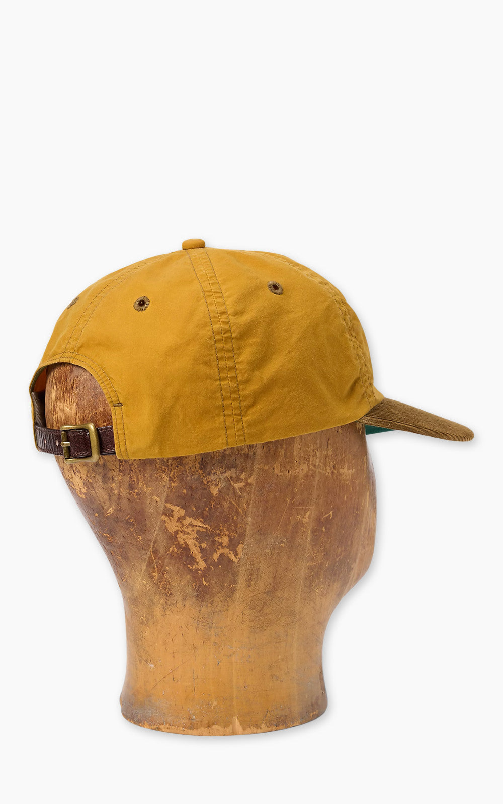 RRL Corduroy-Bill Oilcloth Ball Cap Mustard