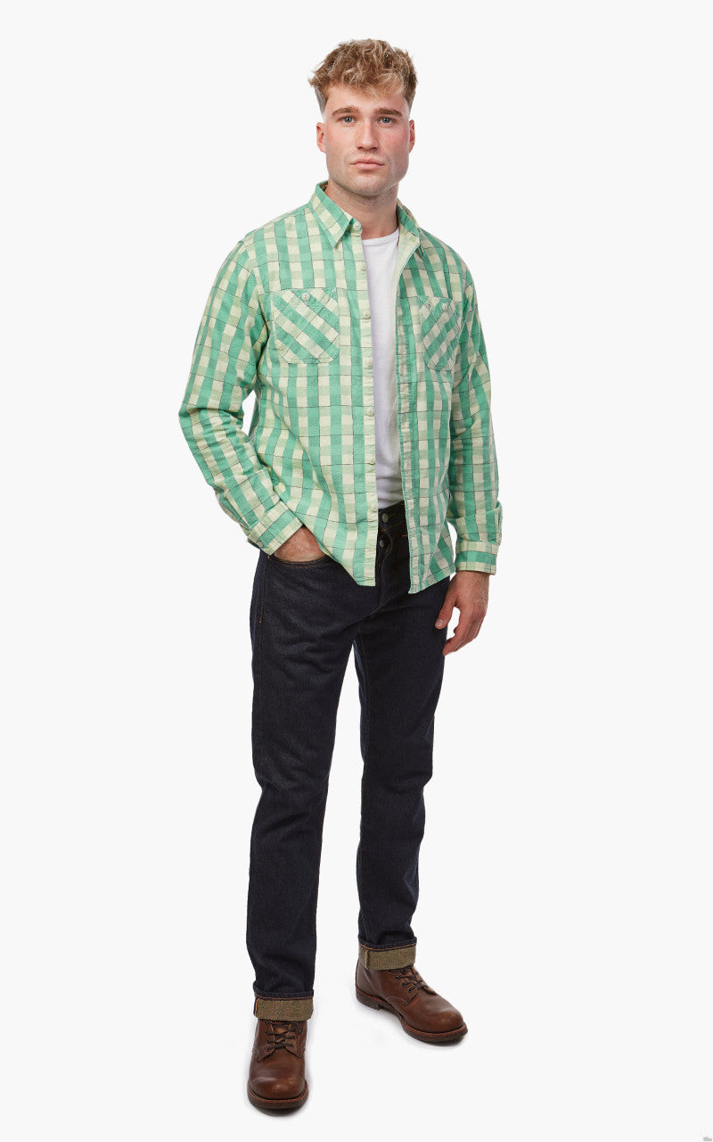 RRL Farrell Shirt Green/Cream