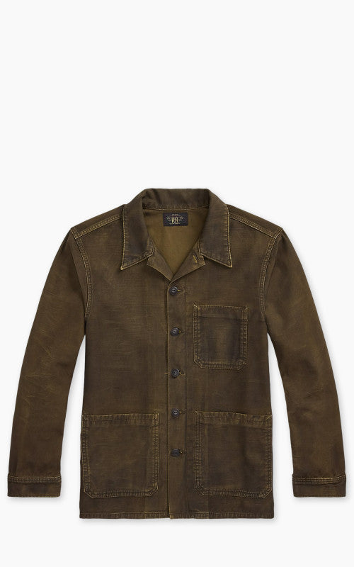 RRL Reverse-Sateen Overshirt Washed Brown