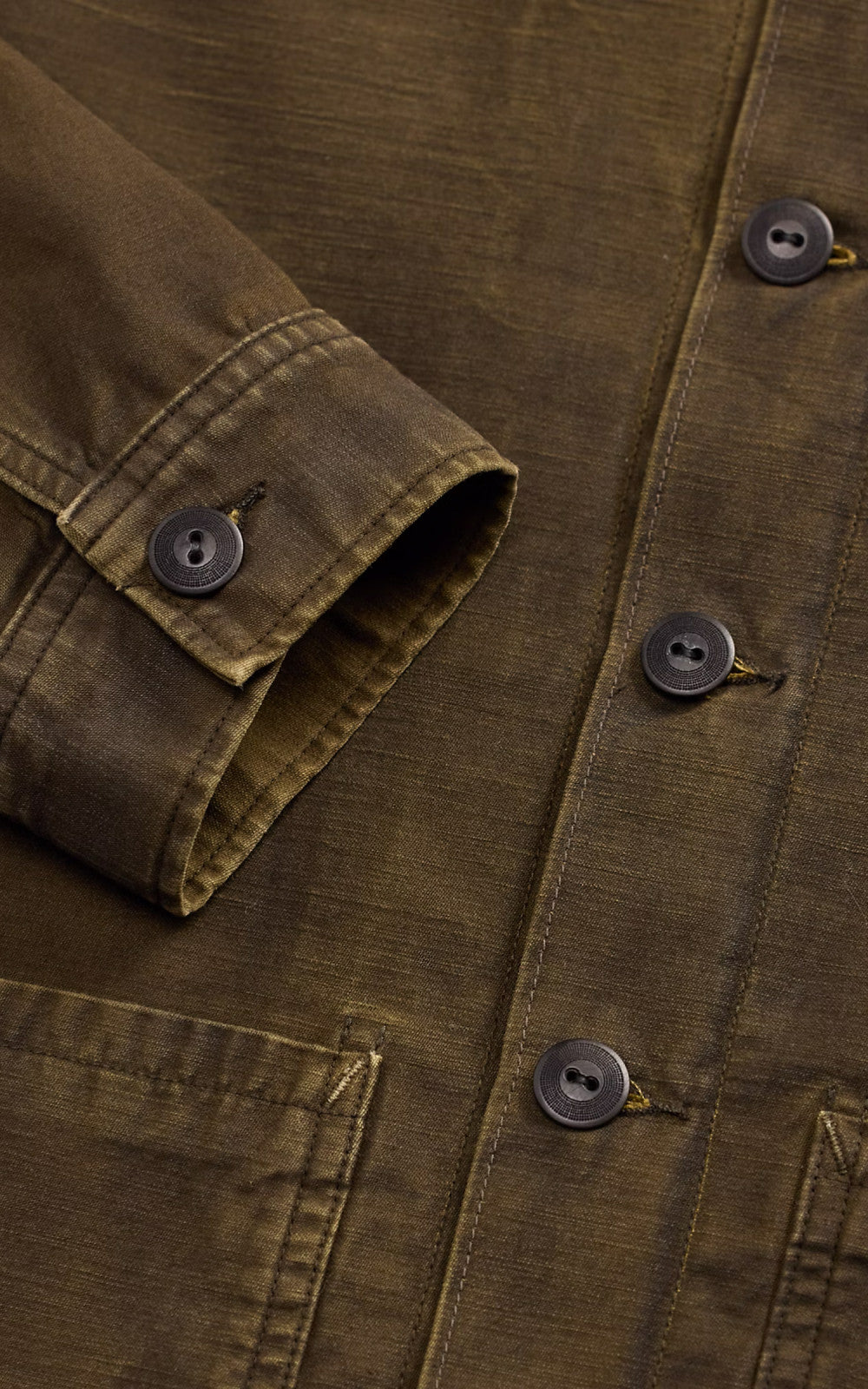 RRL Reverse-Sateen Overshirt Washed Brown