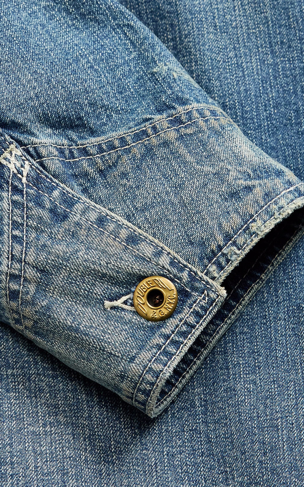 RRL Stockton Corduroy-Collar Indigo Denim Jacket Wrightsville Wash