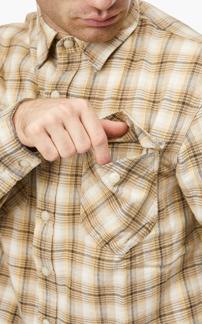 RRL Western Sport Shirt Plain Weave Tan