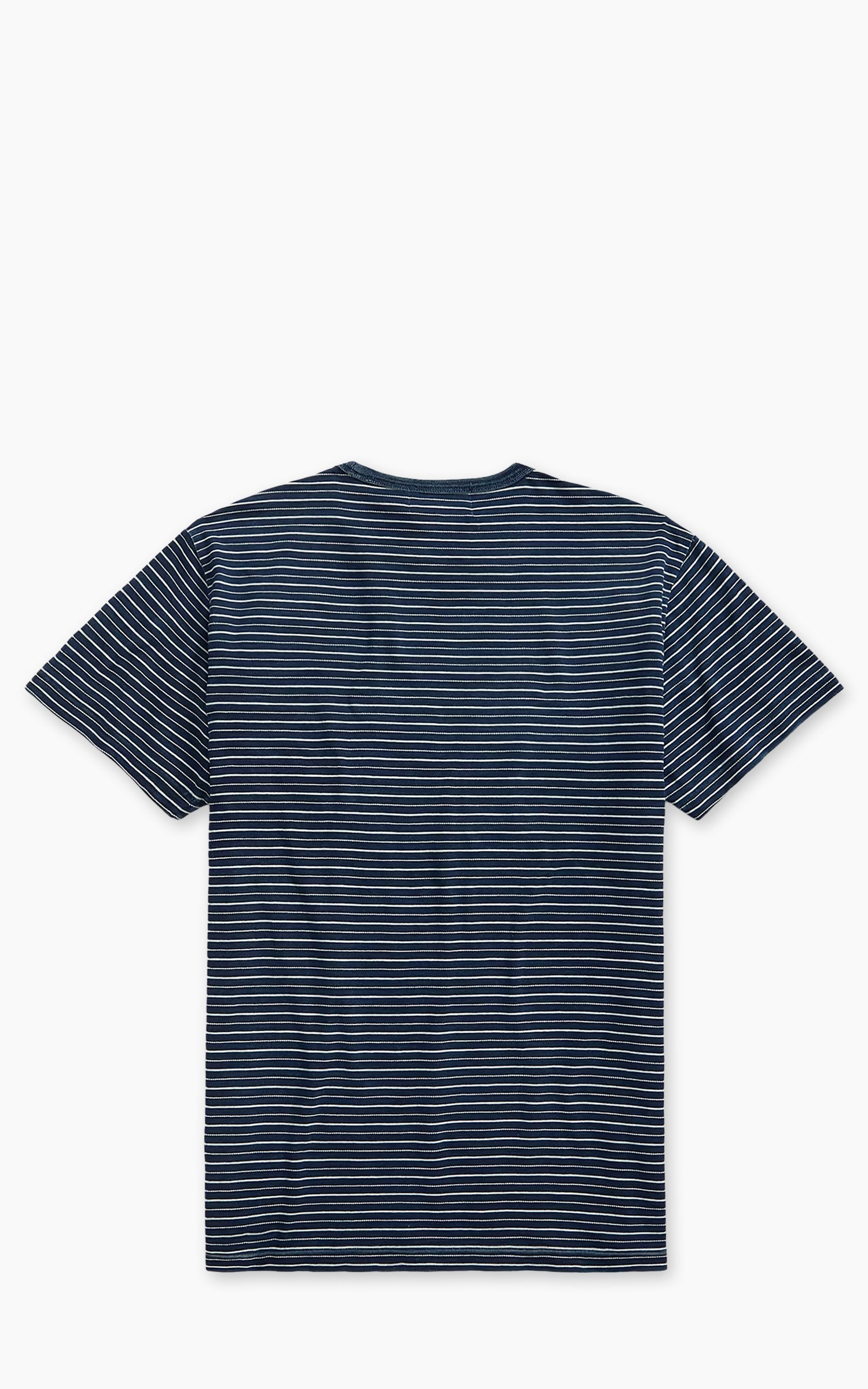 RRL Indigo Striped Jacquard T-Shirt Indigo Multi