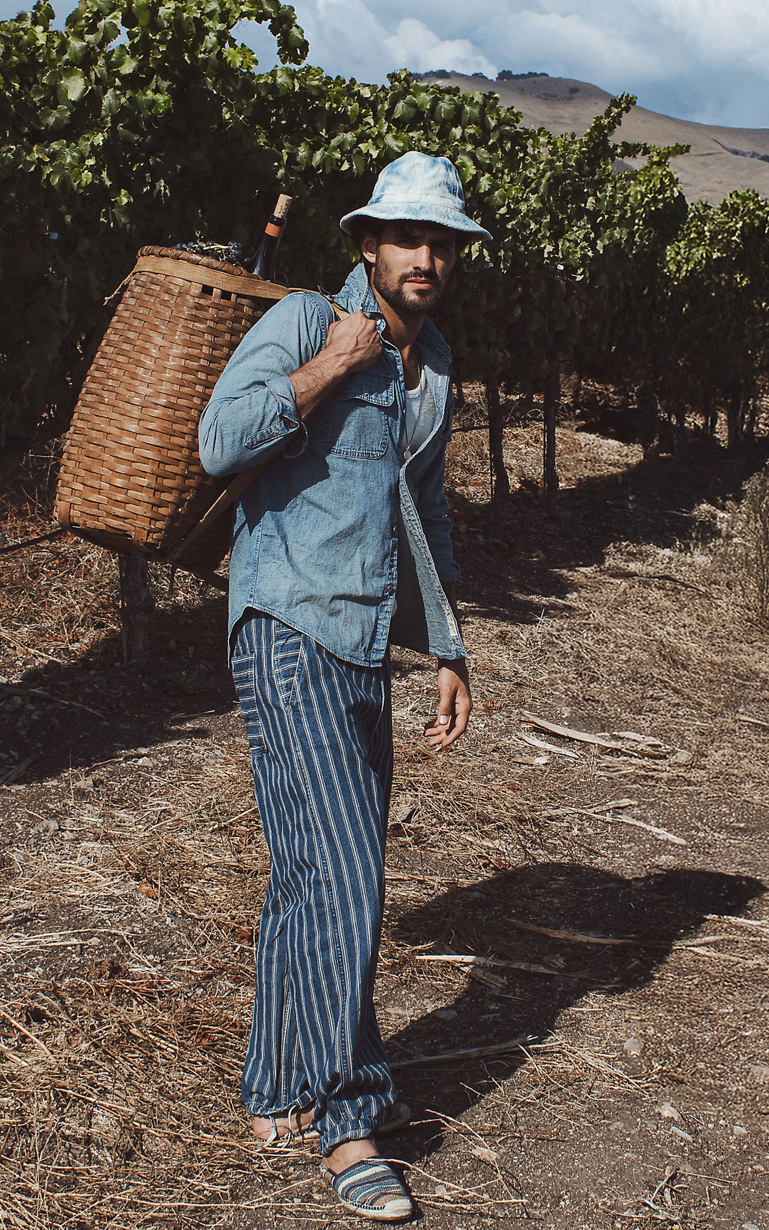 RRL Stripe Denim Davie Pant Indigo