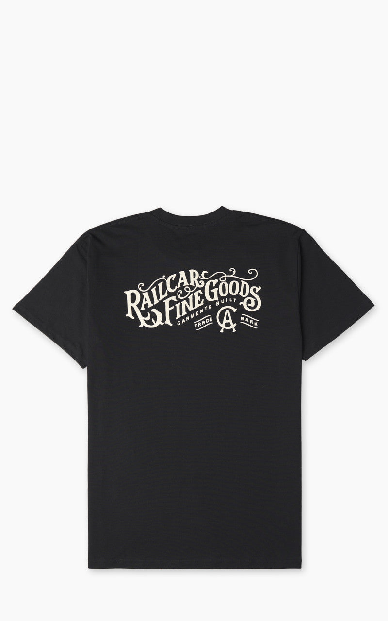 Railcar Fine Goods Typography Logo Tee Black